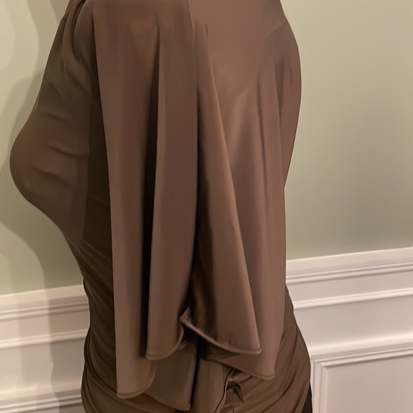 Whbm brown one shoulder top - Picture 2 of 3